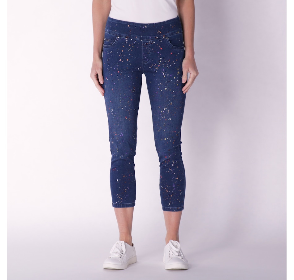 Image 230161_DBE.jpg, Product 230-161 / Price $170.00, Lisette Hailey Denim Paint Splatter Thinny Crop Jean  from Lisette L Montreal on TSC.ca's Clothing & Shoes department