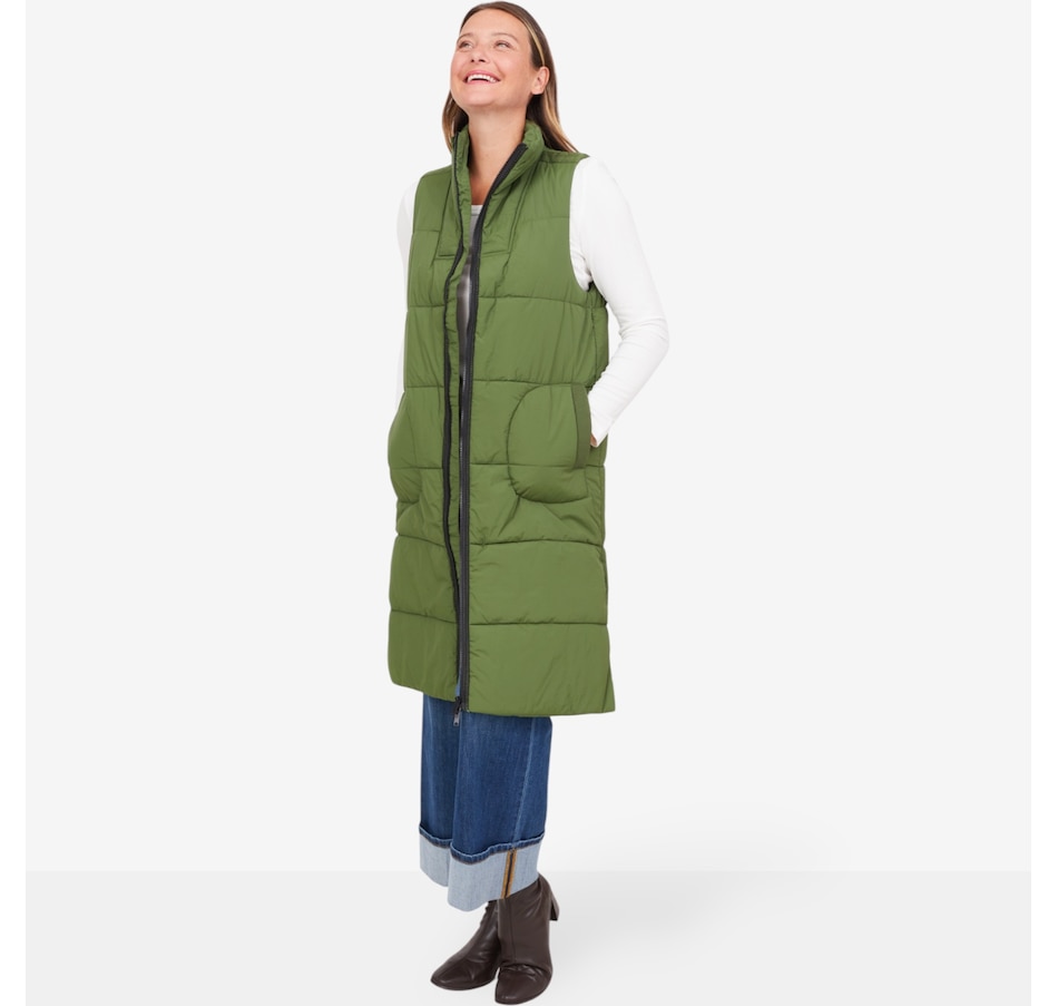 Image 230254_CHIVE.jpg, Product 230-254 / Price $59.88, claudia ev Zip Front Quilted Vest from claudia ev on TSC.ca's Fashion department