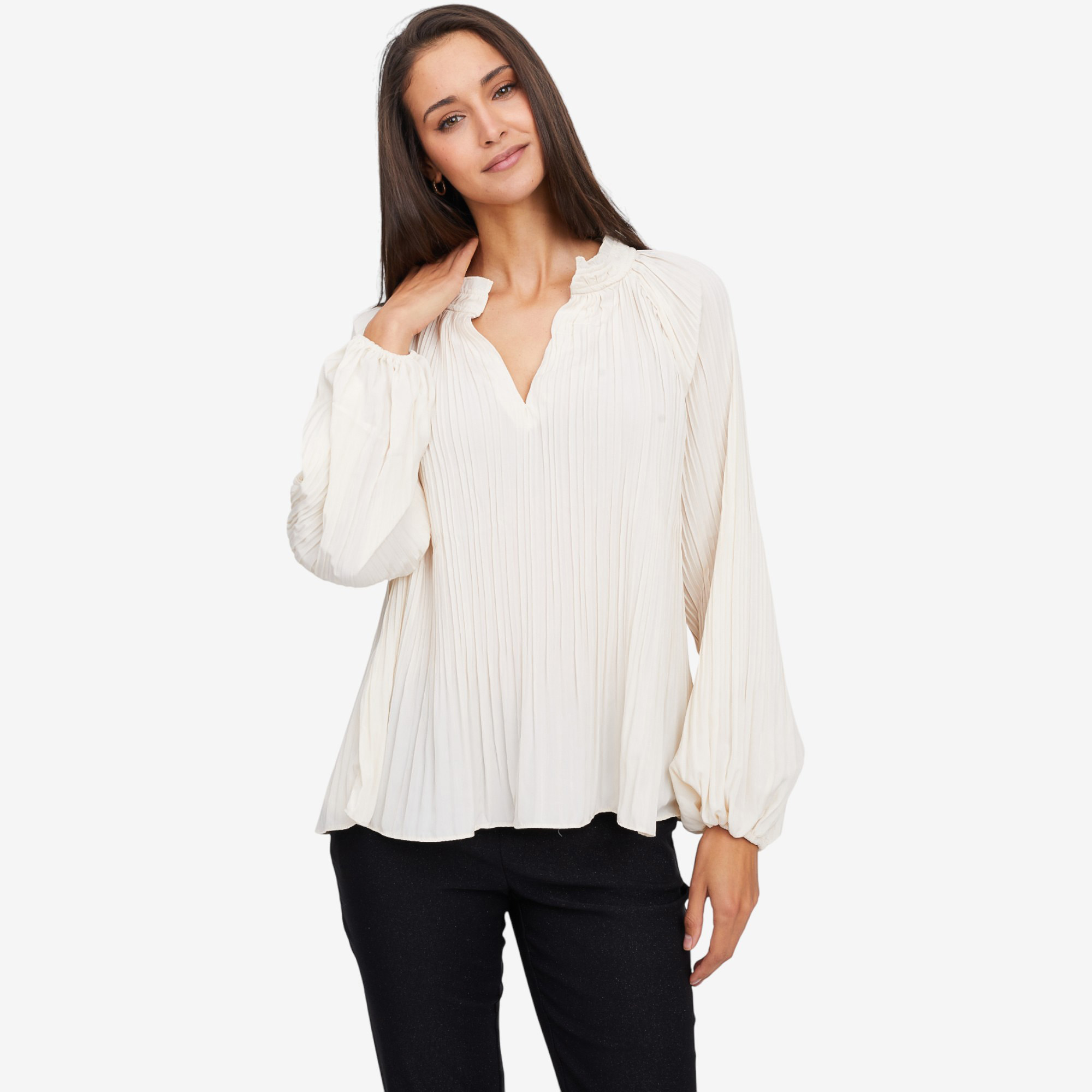 C*O様 elu. Aurora blouse White claudia ev Blouse With Ruffle Collar - TSC.ca