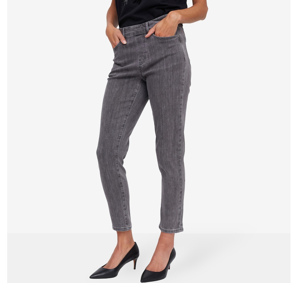 Image 230277_ALTMORE2.jpg, Product 230-277 / Price $74.00, claudia ev Pull-On Slim Ankle Pant with Glitter from claudia ev on TSC.ca's Fashion department