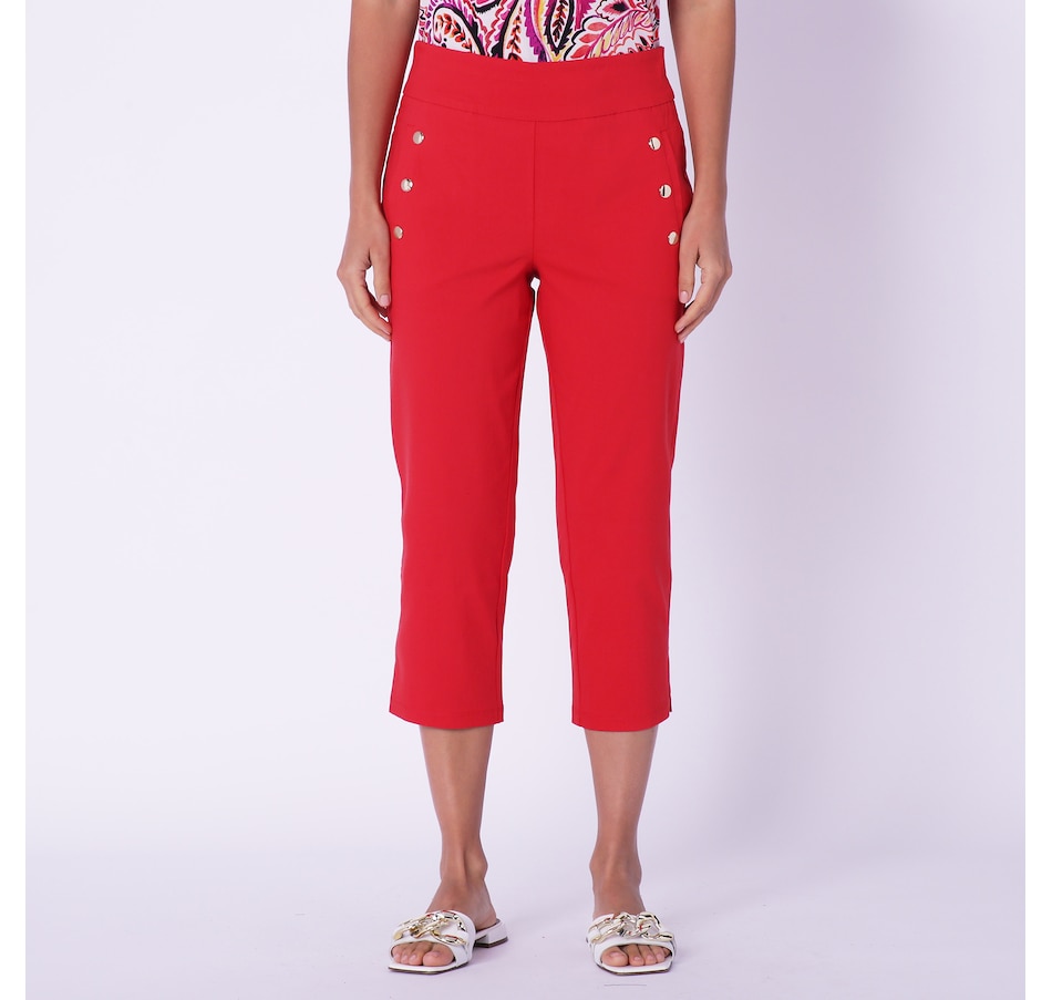 Clothing & Shoes - Bottoms - Pants - Nina Leonard Cropped Pant With Pockets  And Stud Detailing - Online Shopping for Canadians