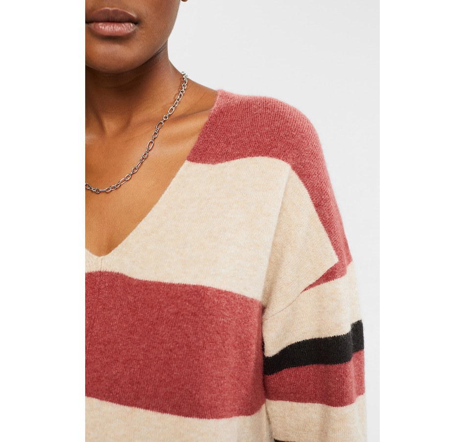 Clothing & Shoes - Tops - Sweaters & Cardigans - Pullovers - Esprit Wool  Blend Stripe Sweater - Online Shopping for Canadians