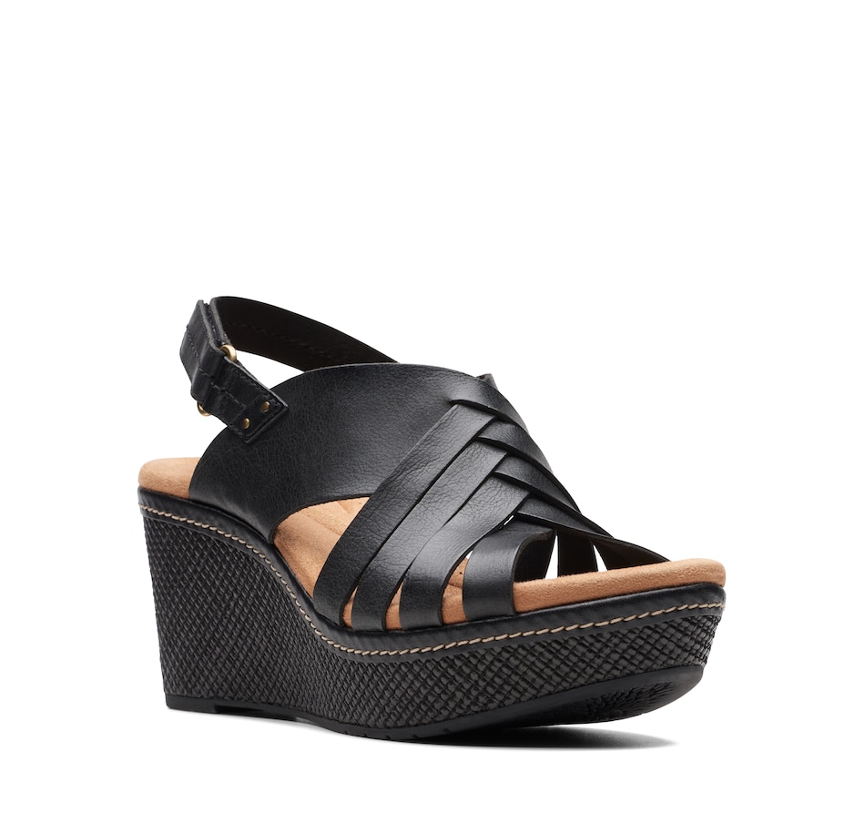 Image 230393_BLK.jpg, Product 230-393 / Price $49.33, Clarks Elleri Grace Wedge Sandal from Clarks Footwear on TSC.ca's Shoes department