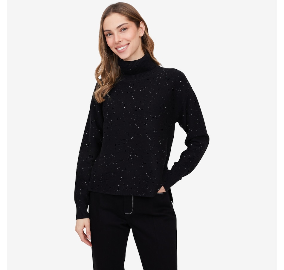 Image 231397_BLK.jpg, Product 231-397 / Price $99.00, claudia ev Turtle Neck High Low Sweater with Side Slits from claudia ev on TSC.ca's Fashion department