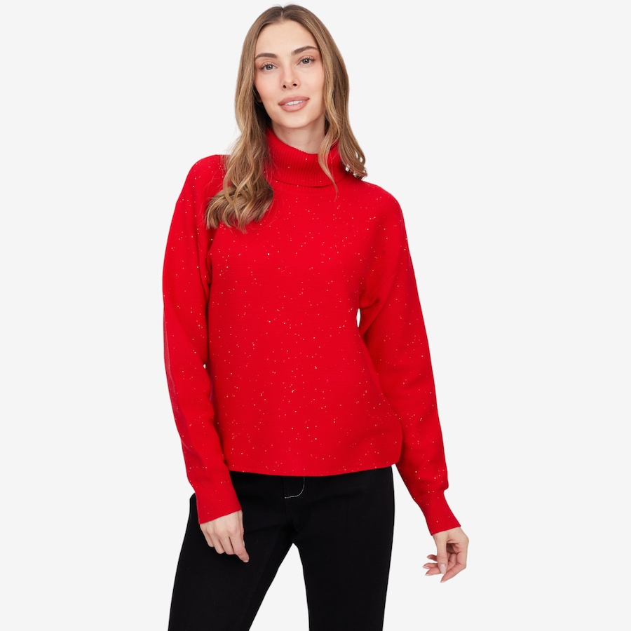 Image 231397_CRNE.jpg, Product 231-397 / Price $74.88, claudia ev Turtle Neck High Low Sweater with Side Slits from claudia ev on TSC.ca's Fashion department