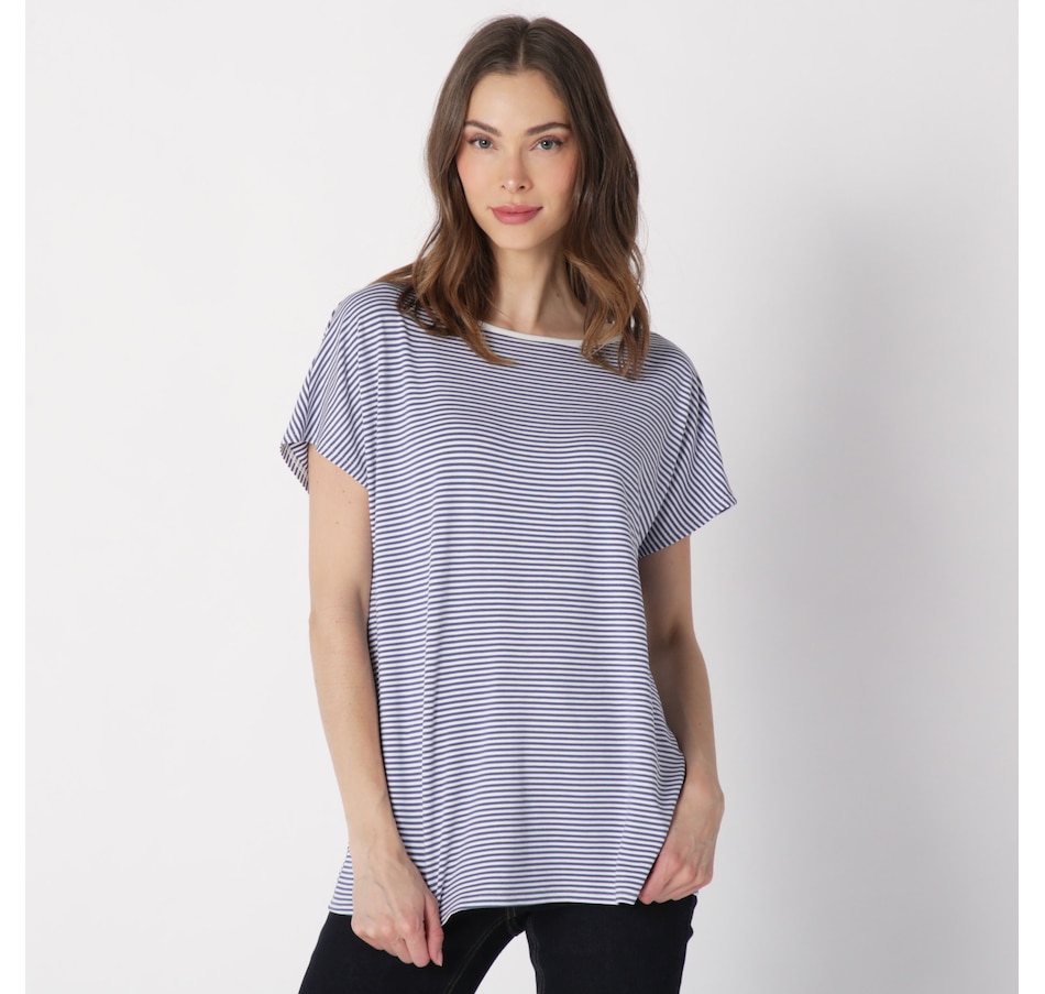 Clothing & Shoes - Tops - Shirts & Blouses - Bellina Stripe Top With ...