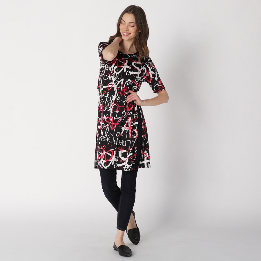 Image 231418_BKRE.jpg, Product 231-418 / Price $19.33, Bellina Long Tunic With Side Slits from Bellina on TSC.ca's Fashion department
