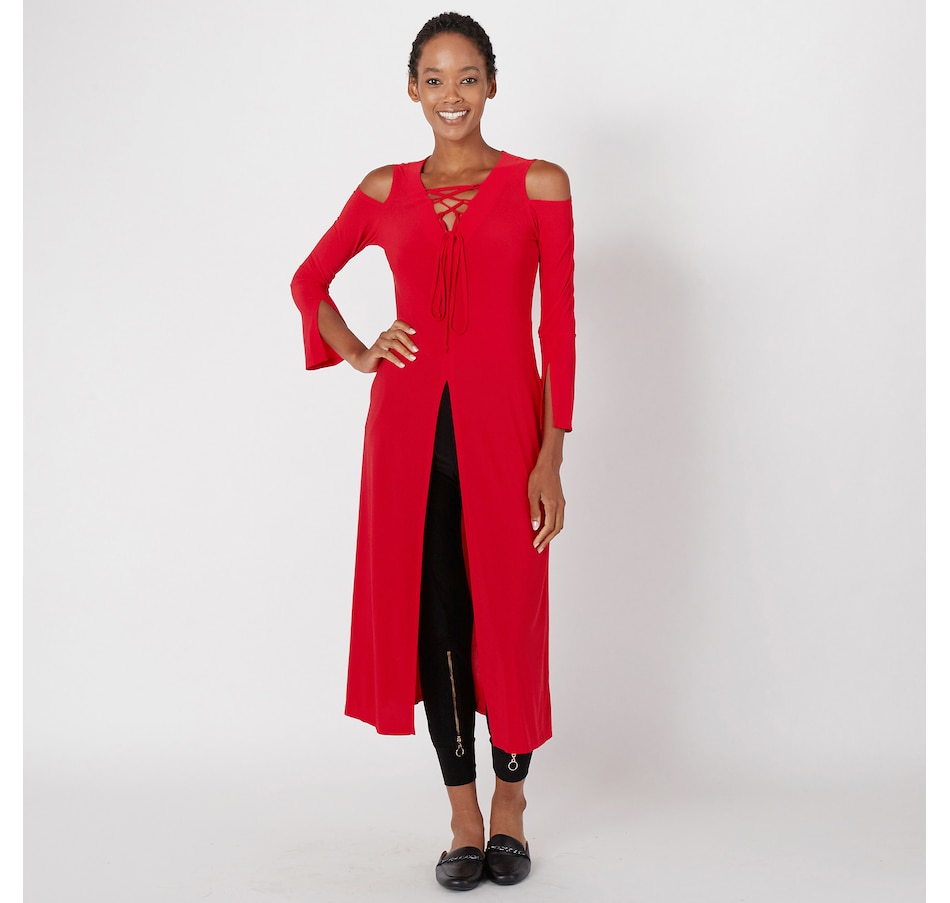 Clothing & Shoes - Tops - Shirts & Blouses - Marallis Sweater Knit Tunic  With Side Slit Details - Online Shopping for Canadians