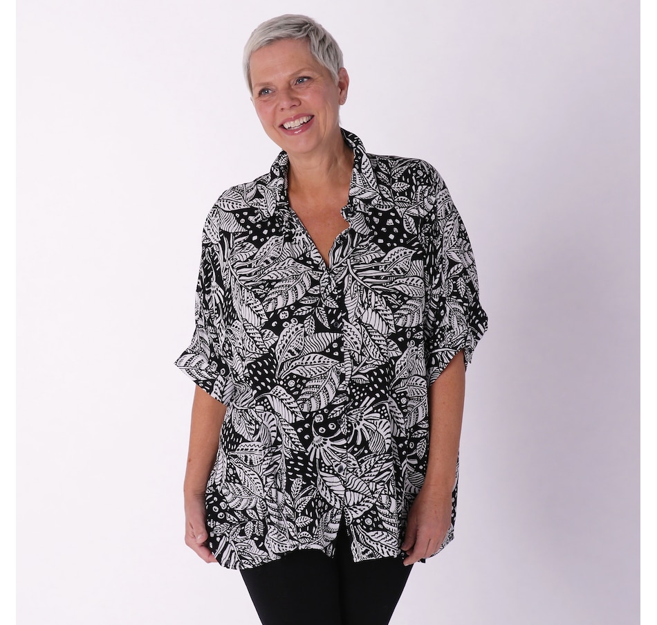 Clothing & Shoes - Tops - Shirts & Blouses - Orange Fashion Village Short  Sleeve Tunic Top - Online Shopping for Canadians
