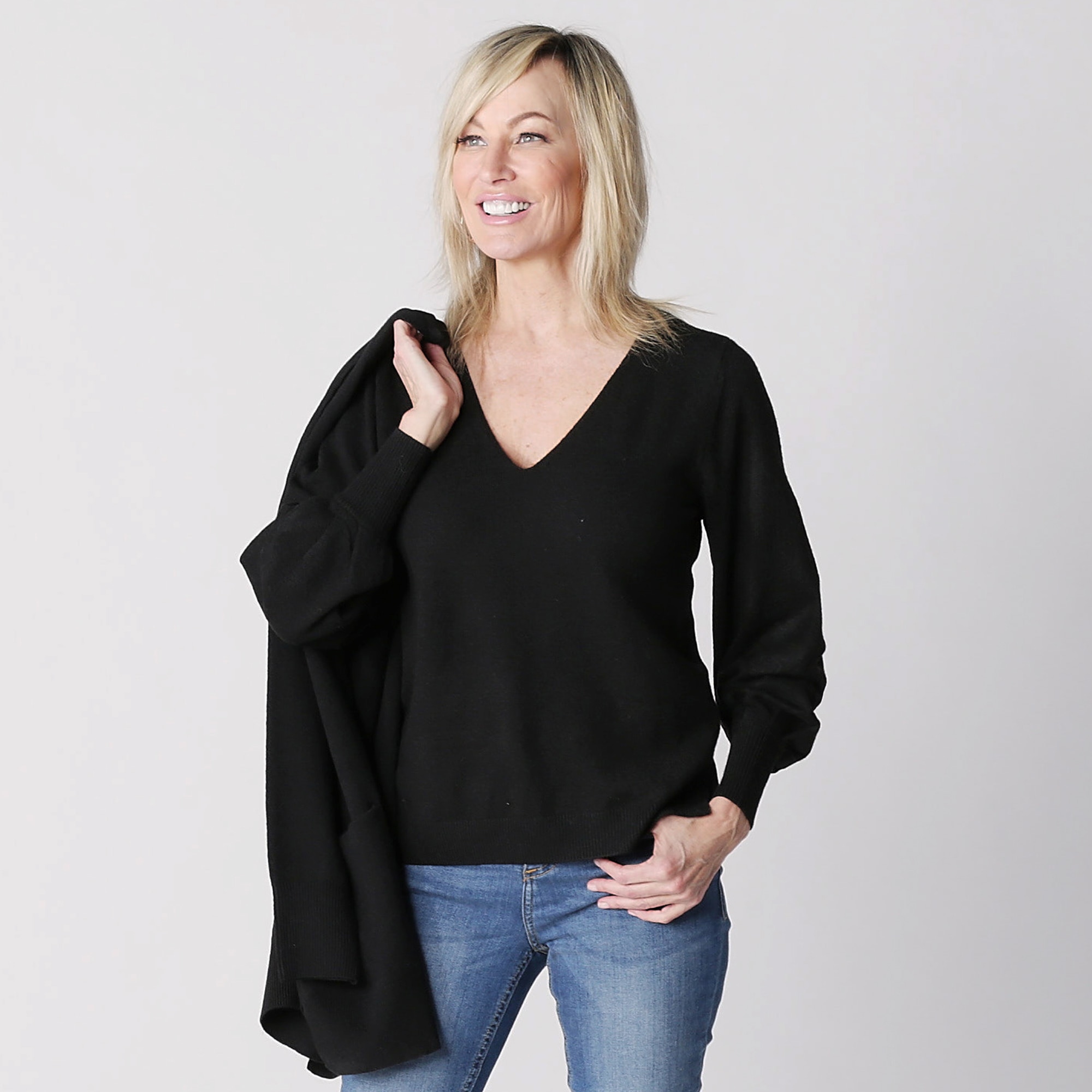 Low v neck on sale sweater