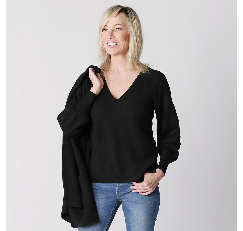 Image 231552_BLK.jpg, Product 231-552 / Price $110.00, Brian Bailey Lightweight Deep V-Neck Sweater from Brian Bailey on TSC.ca's Clothing & Shoes department