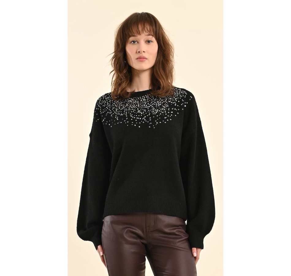 Image 231667_BLK.jpg, Product 231-667 / Price $69.88, Molly Bracken Crewneck Sweater with Sparkle Collar from Molly Bracken on TSC.ca's Fashion department