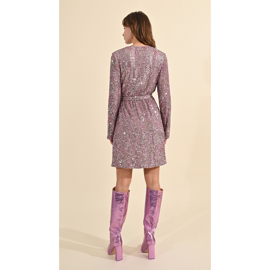 Image 231668_ALTMORE2.jpg, Product 231-668 / Price $54.33, Molly Bracken V-Neck Long Sleeve Sparkle Dress with Belt from Molly Bracken on TSC.ca's Fashion department