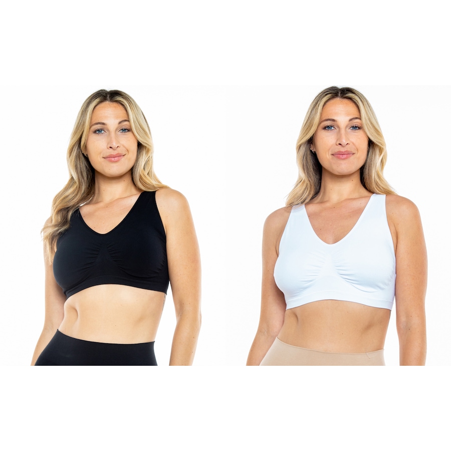 Image 231763_BKW.jpg, Product 231-763 / Price $14.33, Rhonda Shear 2-Pack Cotton Blend Seamless Ahh Bra With Removable Pads from Rhonda Shear Shapewear on TSC.ca's Fashion department