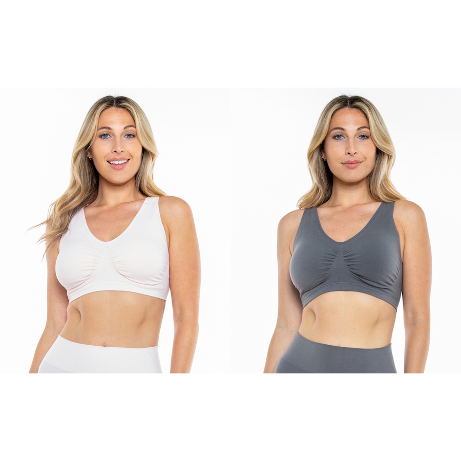 Image 231763_BLHCH.jpg, Product 231-763 / Price $14.33, Rhonda Shear 2-Pack Cotton Blend Seamless Ahh Bra With Removable Pads from Rhonda Shear Shapewear on TSC.ca's Fashion department