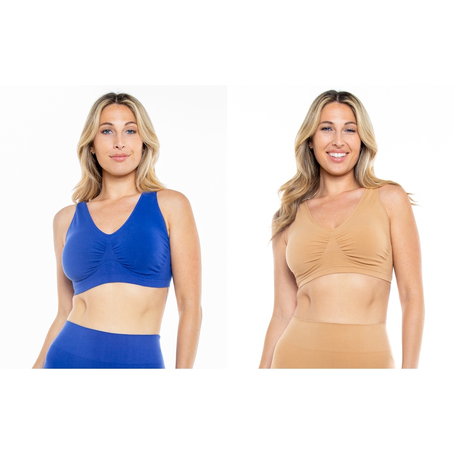Image 231763_NVMA.jpg, Product 231-763 / Price $14.33, Rhonda Shear 2-Pack Cotton Blend Seamless Ahh Bra With Removable Pads from Rhonda Shear Shapewear on TSC.ca's Fashion department