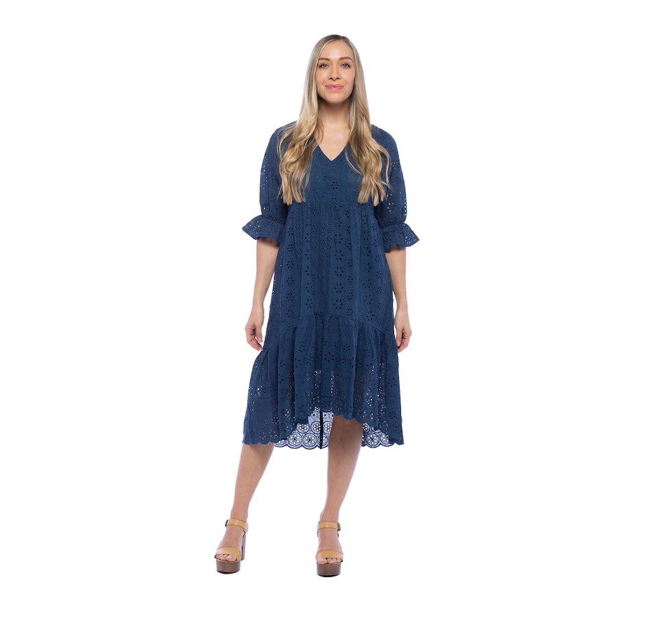 Image 231766_ALTMORE1.jpg, Product 231-766 / Price $49.88, Parker & Rowe High Low Midi Eyelet Dress from Parker & Rowe on TSC.ca's Fashion department