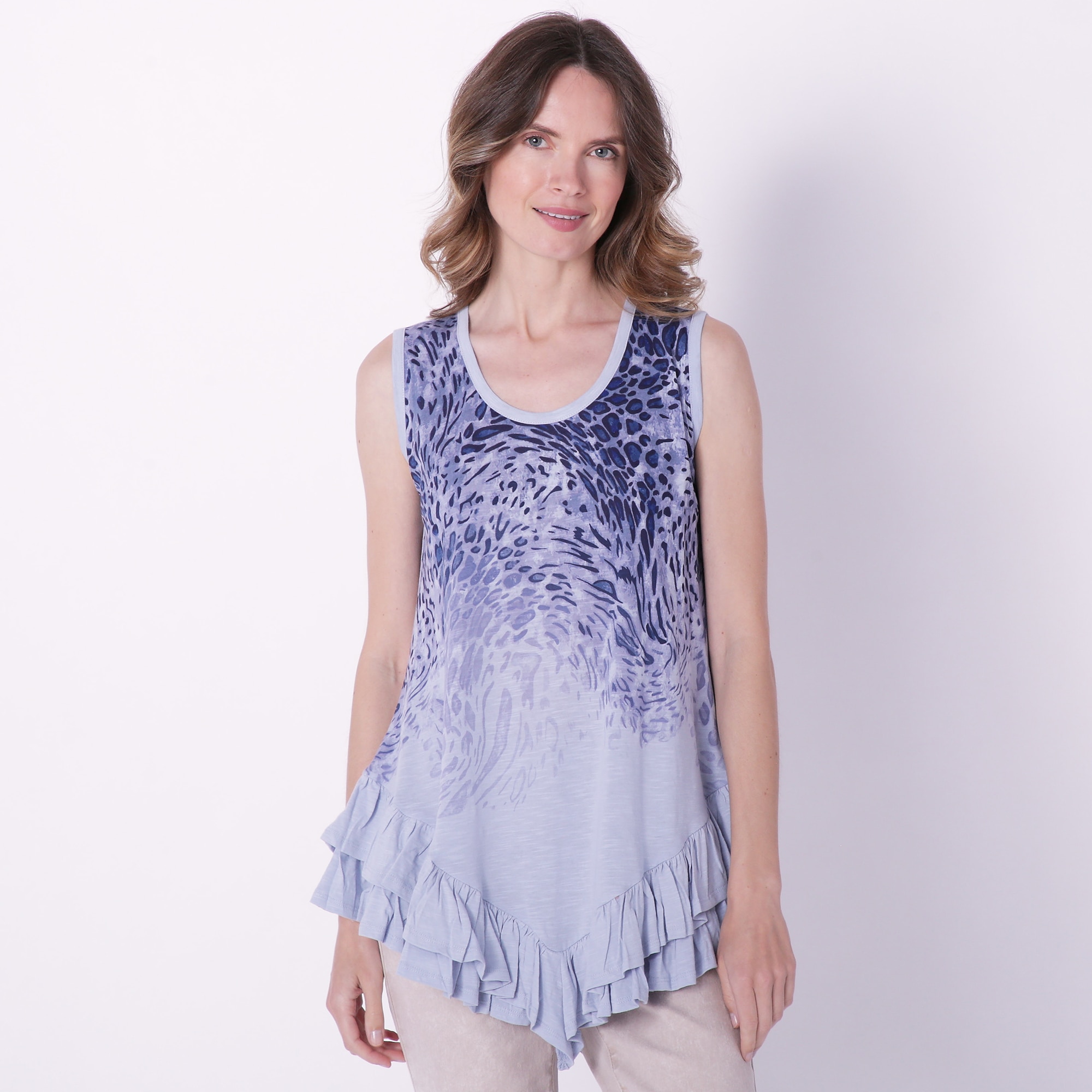 Diane Gilman Printed Ruffle Hem Tank - TSC.ca