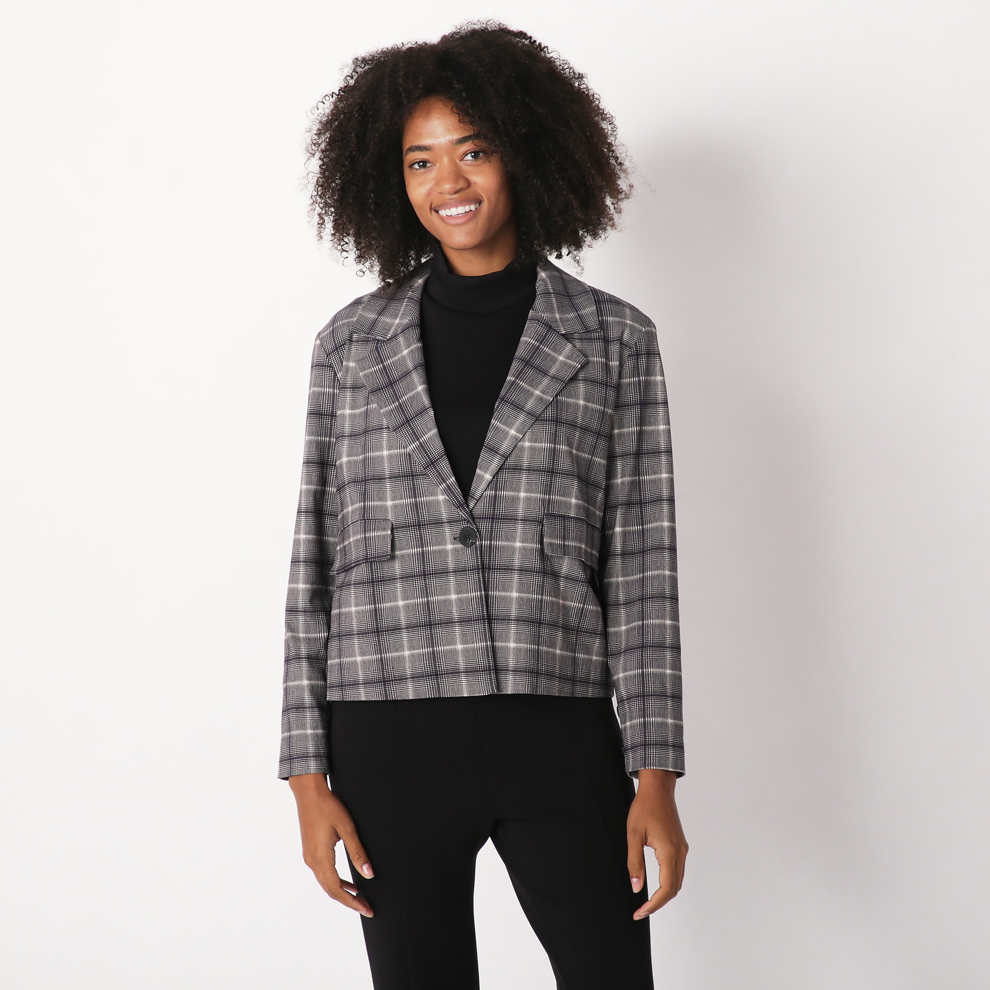 Wynne Layers Plaid Print Flatterfit Jacket