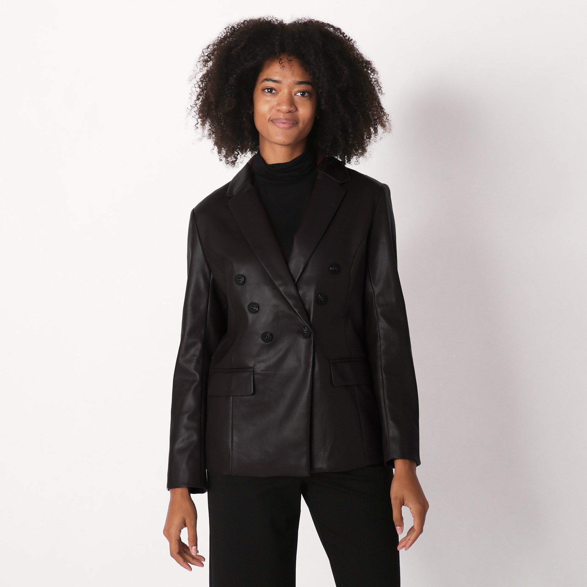 Wynne Layers Faux Leather Double Breasted Jacket - TSC.ca