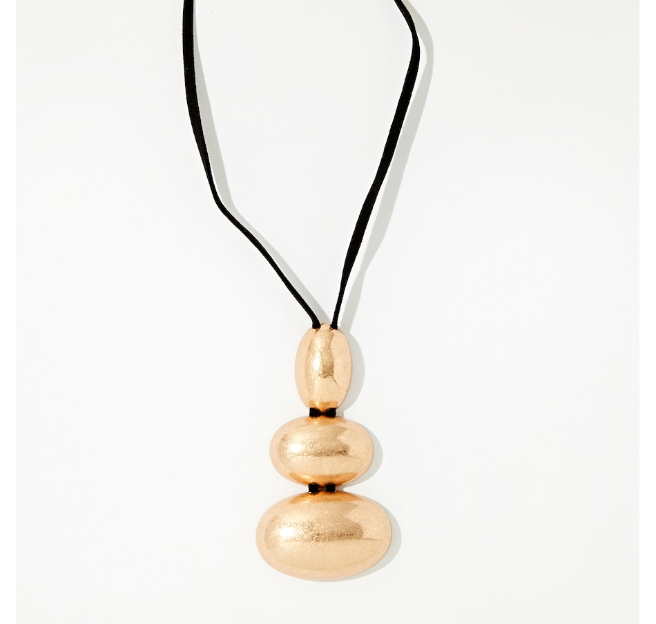 Image 231841_GLD.jpg, Product 231-841 / Price $89.90, Marla Wynne Sculptural Oval Linear Pendant from Wynnelayers on TSC.ca's Jewellery department