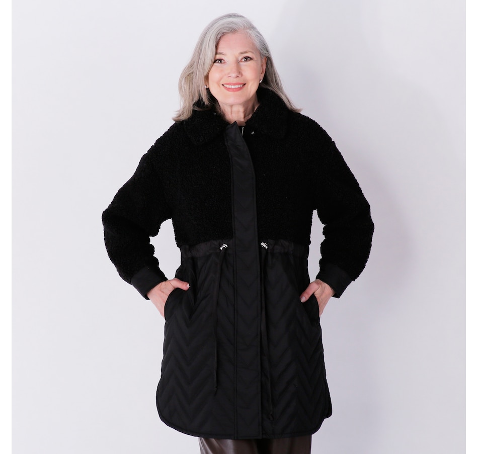 Image 231885_BLK.jpg, Product 231-885 / Price $39.33, Crystal Kobe Mixed-Media Sherpa Jacket from Crystal Kobe on TSC.ca's Fashion department