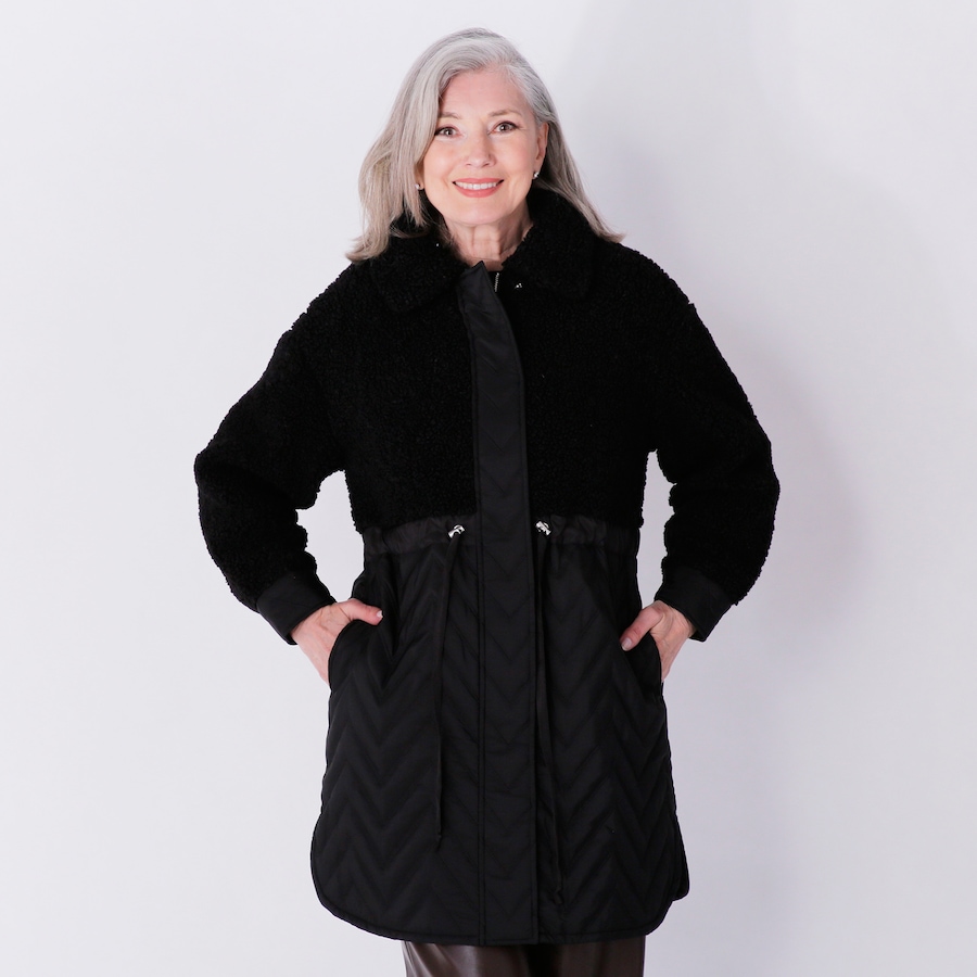 Image 231885_BLK.jpg, Product 231-885 / Price $24.33, Crystal Kobe Mixed-Media Sherpa Jacket from Crystal Kobe on TSC.ca's Fashion department