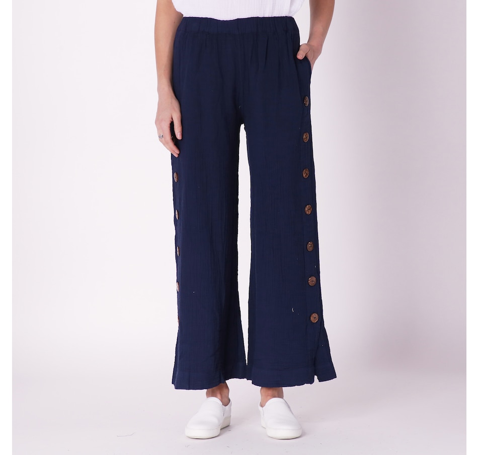 Clothing & Shoes - Bottoms - Pants - Shannon Passero Cotton Gauze Pant With  Button Detail - Online Shopping for Canadians