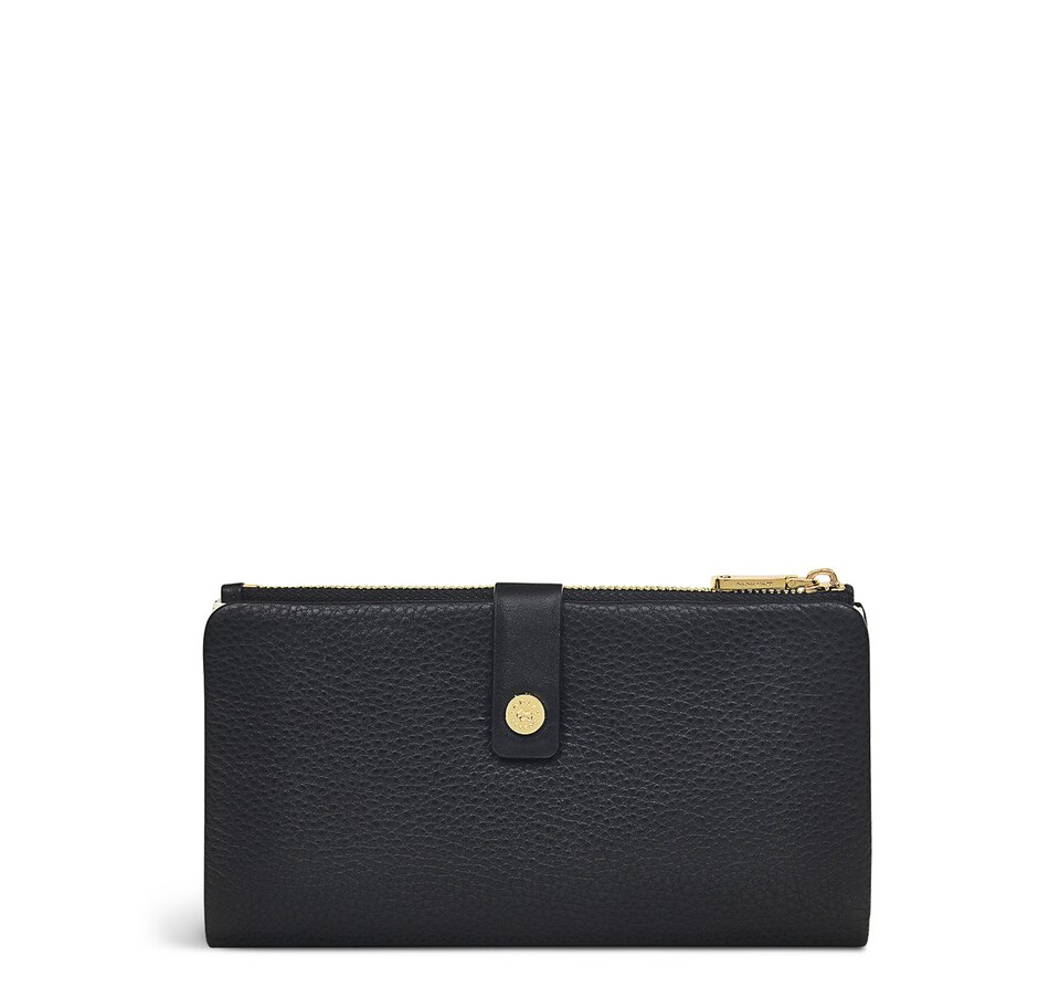 Portafoglio Radley In Pelle Grigio Scuro, Modello Larkswood, Pieghevole Con Portamonete, 6 Scomparti E Finestra Identità, 14x9.5 Cm