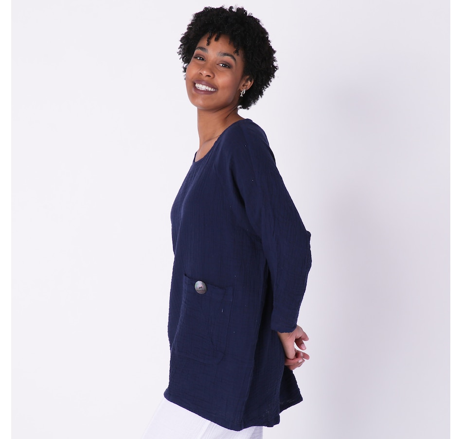Image 232094_ALTMORE1.jpg, Product 232-094 / Price $54.88, Shannon Passero Cotton Gauze 3/4 Sleeve Pocket Top from Shannon Passero on TSC.ca's Fashion department