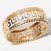  TruGold 10K Yellow Gold Greek Key Cut-Out Ring