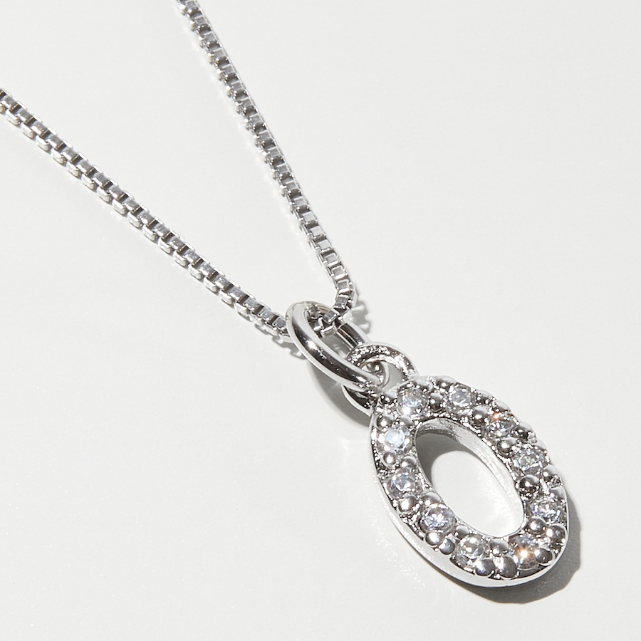 Image 232166_0.jpg, Product 232-166 / Price $69.99, Silver Gallery Sterling Silver Rhodium Plated Cubic Zirconia Number Charm With Chain from Silver Gallery on TSC.ca's Jewellery department