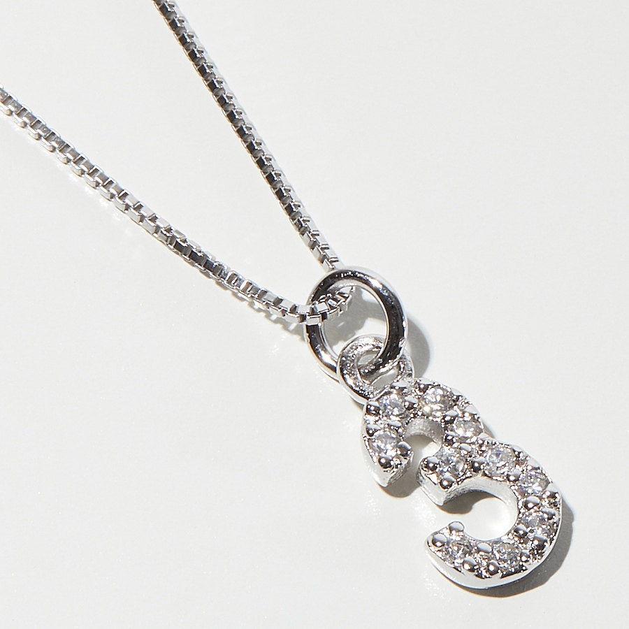 Image 232166_3.jpg, Product 232-166 / Price $69.99, Silver Gallery Sterling Silver Rhodium Plated Cubic Zirconia Number Charm With Chain from Silver Gallery on TSC.ca's Jewellery department