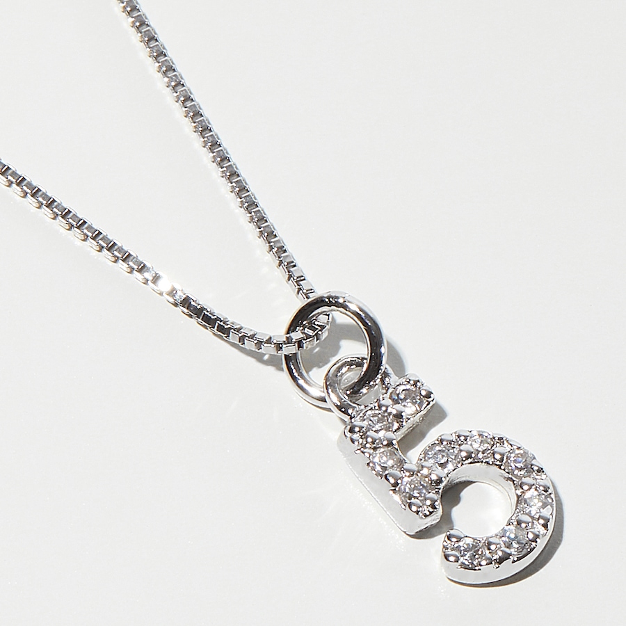 Image 232166_5.jpg, Product 232-166 / Price $69.99, Silver Gallery Sterling Silver Rhodium Plated Cubic Zirconia Number Charm With Chain from Silver Gallery on TSC.ca's Jewellery department