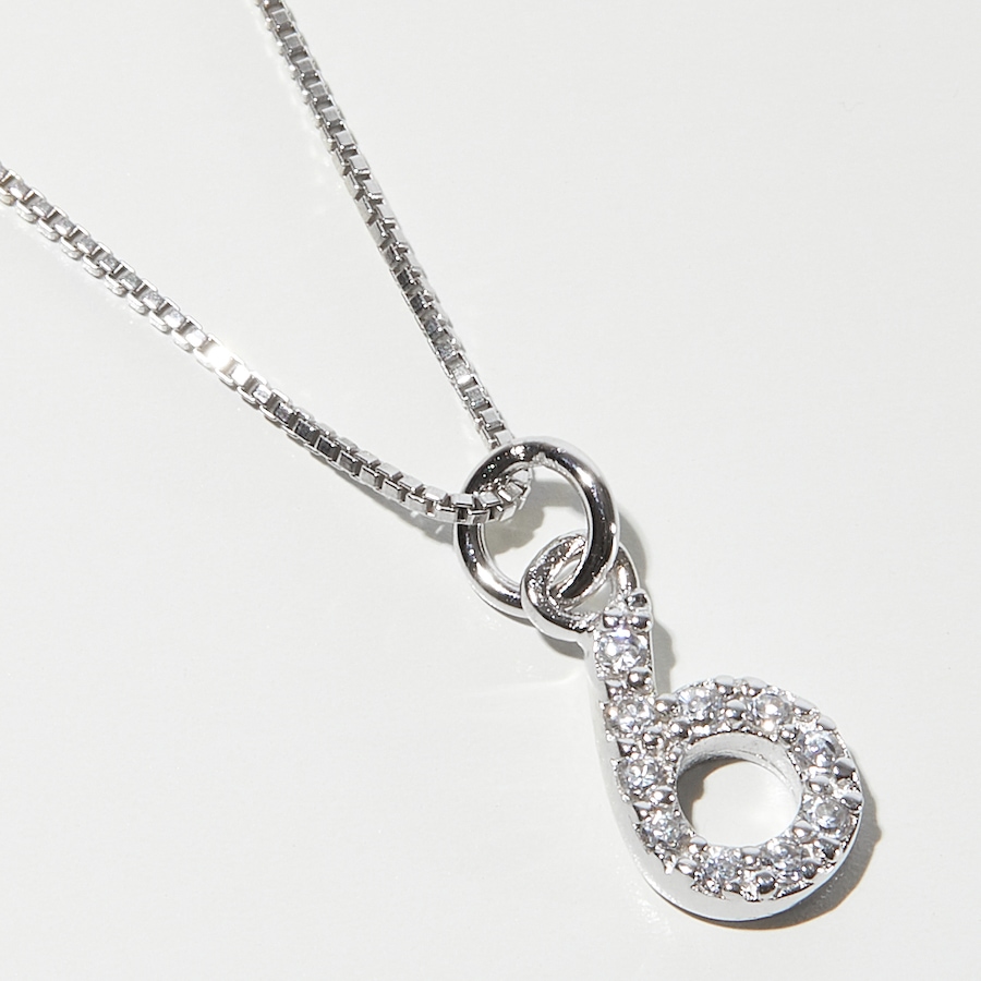Image 232166_6.jpg, Product 232-166 / Price $69.99, Silver Gallery Sterling Silver Rhodium Plated Cubic Zirconia Number Charm With Chain from Silver Gallery on TSC.ca's Jewellery department