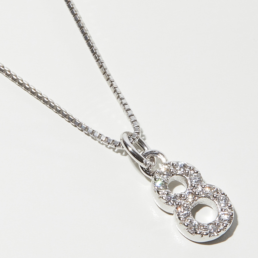 Image 232166_8.jpg, Product 232-166 / Price $69.99, Silver Gallery Sterling Silver Rhodium Plated Cubic Zirconia Number Charm With Chain from Silver Gallery on TSC.ca's Jewellery department