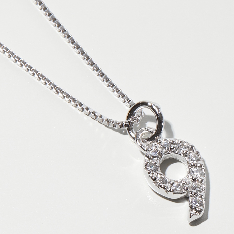 Image 232166_9.jpg, Product 232-166 / Price $69.99, Silver Gallery Sterling Silver Rhodium Plated Cubic Zirconia Number Charm With Chain from Silver Gallery on TSC.ca's Jewellery department