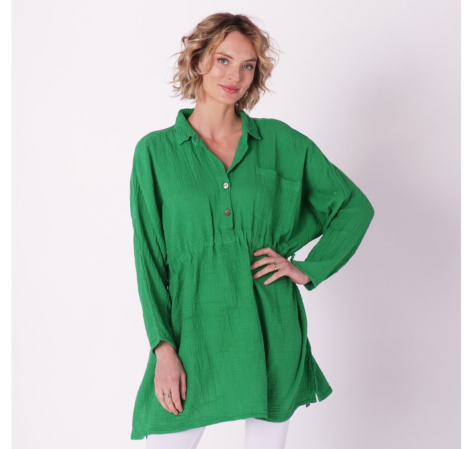 Image 232264_FGR.jpg, Product 232-264 / Price $47.33, Shannon Passero Cotton Gauze Cinch Waist Tunic from Shannon Passero on TSC.ca's Fashion department