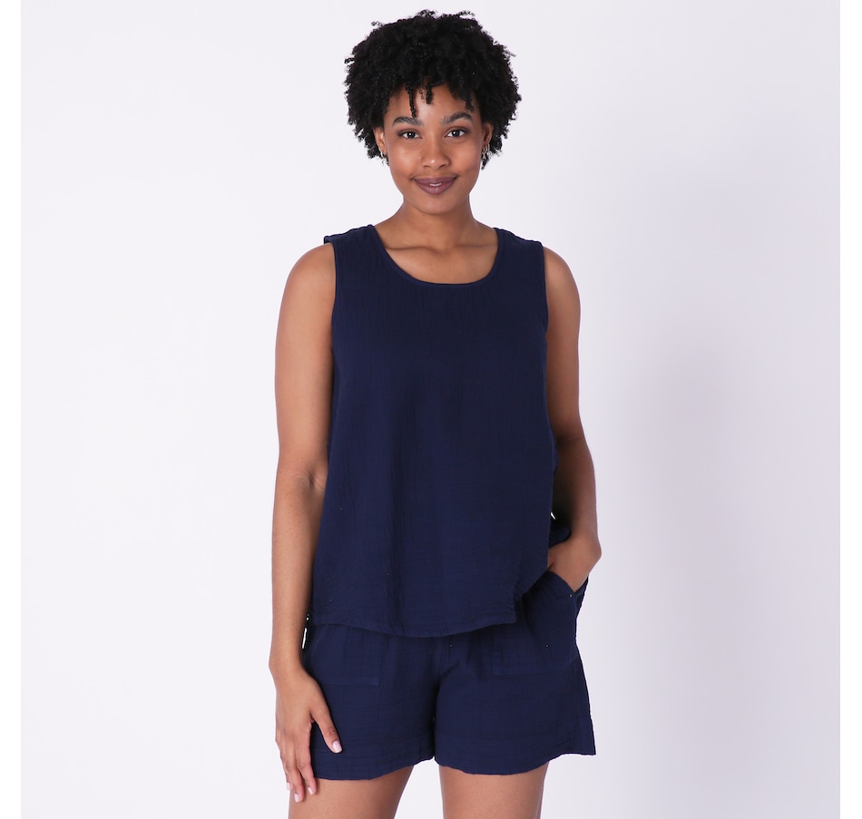 Image 232266_NVY.jpg, Product 232-266 / Price $39.88, Shannon Passero Cotton Gauze Katy Tank Top from Shannon Passero on TSC.ca's Fashion department