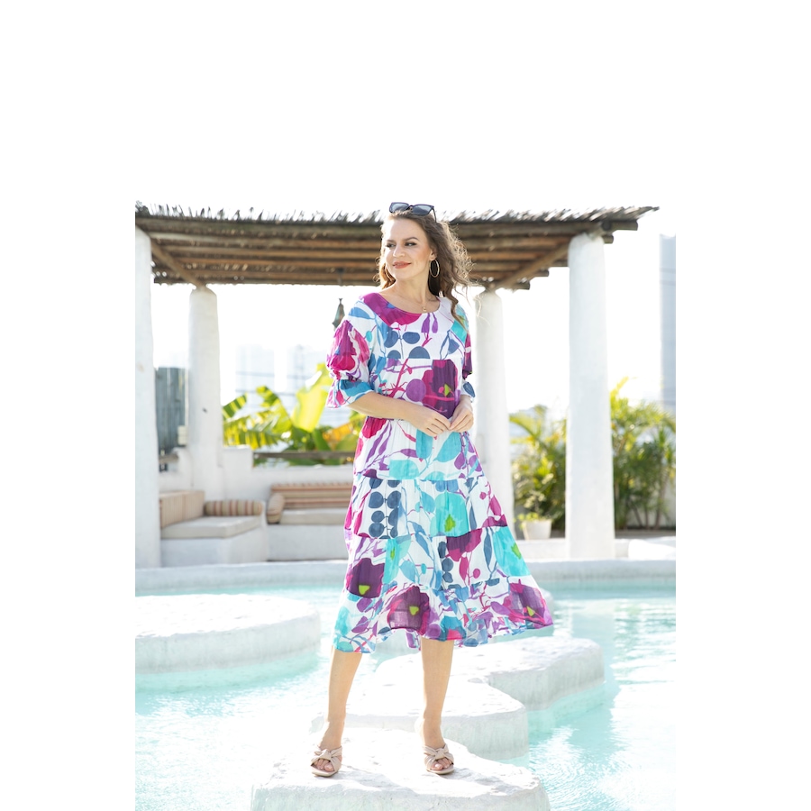 Image 232318_PUR.jpg, Product 232-318 / Price $35.33, Orange Fashion Village Tiered Printed Dress from Orange Fashion Village on TSC.ca's Fashion department