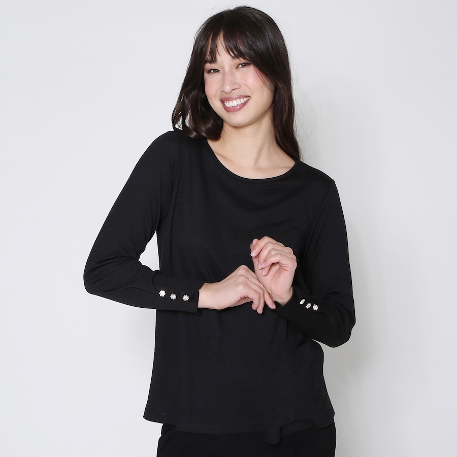 Image 232342_BLK.jpg, Product 232-342 / Price $23.33, Kim & Co. Soft Touch Long Sleeve Fancy Button Top from Kim & Co. on TSC.ca's Fashion department