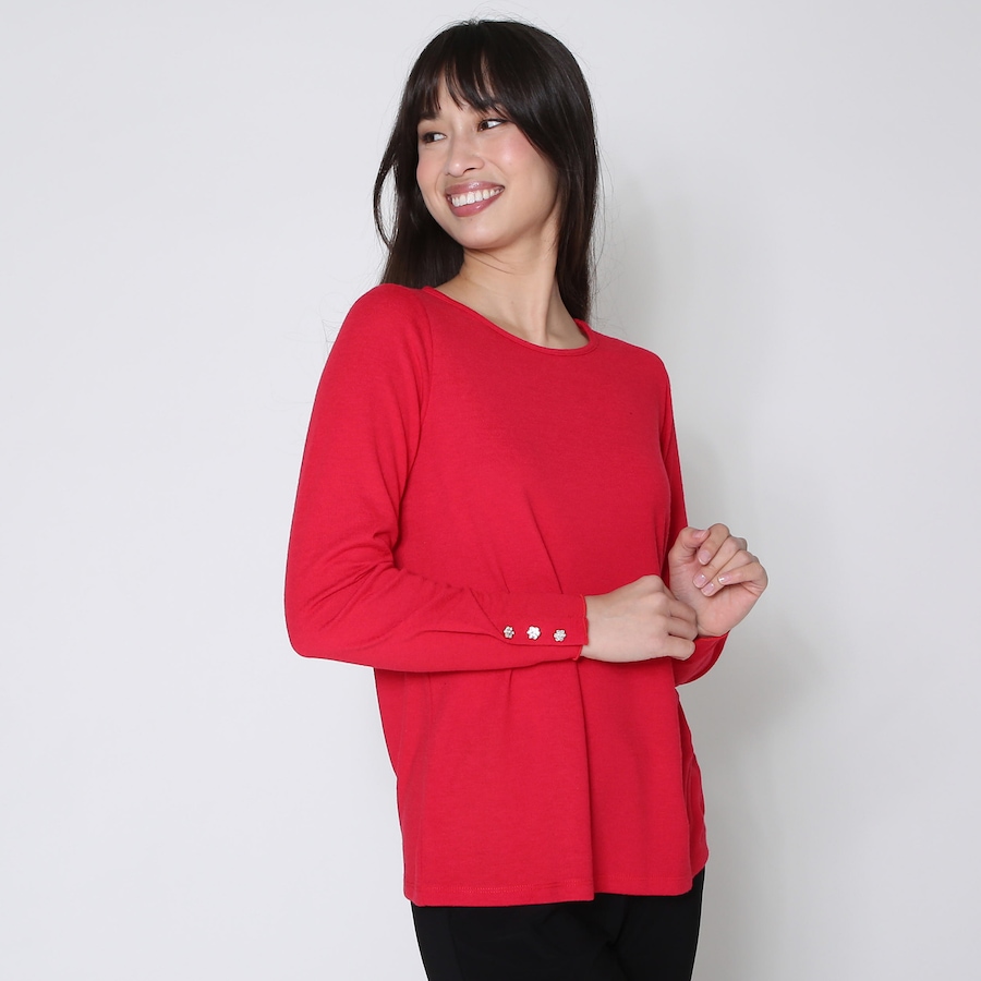 Image 232342_RED.jpg, Product 232-342 / Price $23.33, Kim & Co. Soft Touch Long Sleeve Fancy Button Top from Kim & Co. on TSC.ca's Fashion department