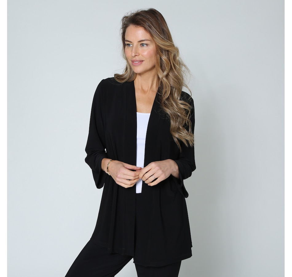 Image 232353_BLK.jpg, Product 232-353 / Price $24.33, Kim & Co. Deluxe Brazil Knit 3/4 Bell Sleeve Cardigan from Kim & Co. on TSC.ca's Fashion department