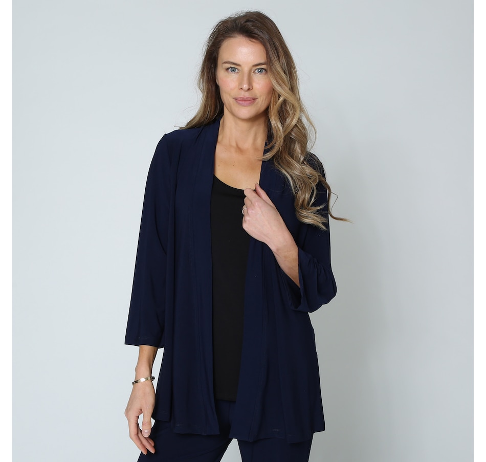 Image 232353_NVY.jpg, Product 232-353 / Price $24.33, Kim & Co. Deluxe Brazil Knit 3/4 Bell Sleeve Cardigan from Kim & Co. on TSC.ca's Fashion department