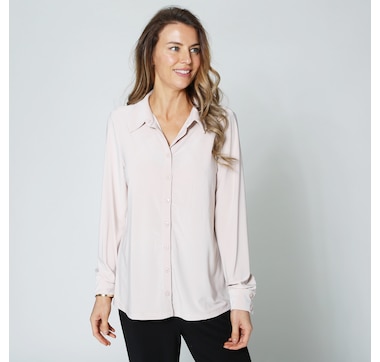 Kim & Co. Deluxe Brazil Knit Long Sleeve Button Front Shirt