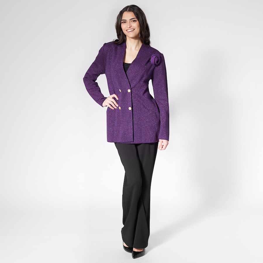 Image 232377_ALTMORE1.jpg, Product 232-377 / Price $44.33, Aggel Knitwear Wool Lurex Double Breasted Knitted Blazer from Aggel on TSC.ca's Fashion department