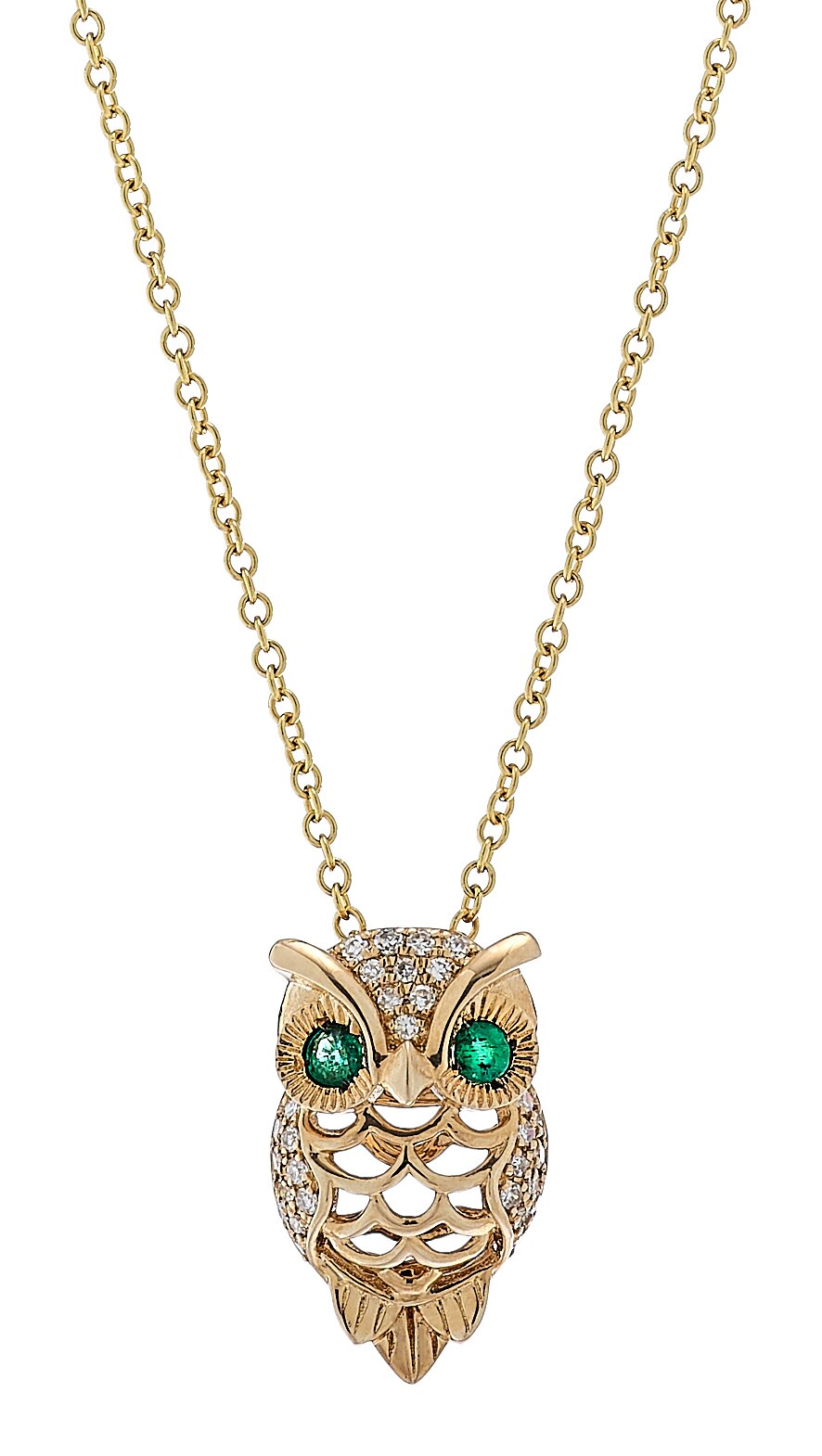 emerald owl necklace