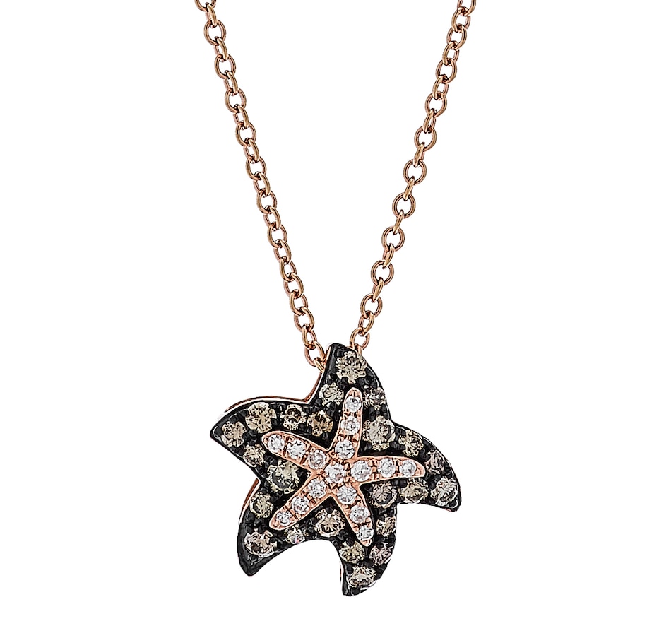 Image 232424.jpg, Product 232-424 / Price $1,149.99, EFFY Jewellery 14K Rose Gold White and Champagne Diamond Starfish Pendant with Chain from Effy Jewellery on TSC.ca's Jewellery department