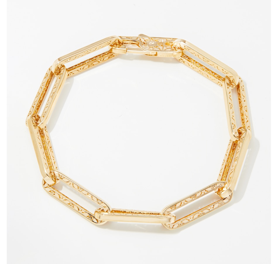 Image 232679.jpg, Product 232-679 / Price $1,299.99, Stefano Oro 14K Yellow Gold Fiori Ricami Paperclip Bracelet from Stefano Oro on TSC.ca's Jewellery department