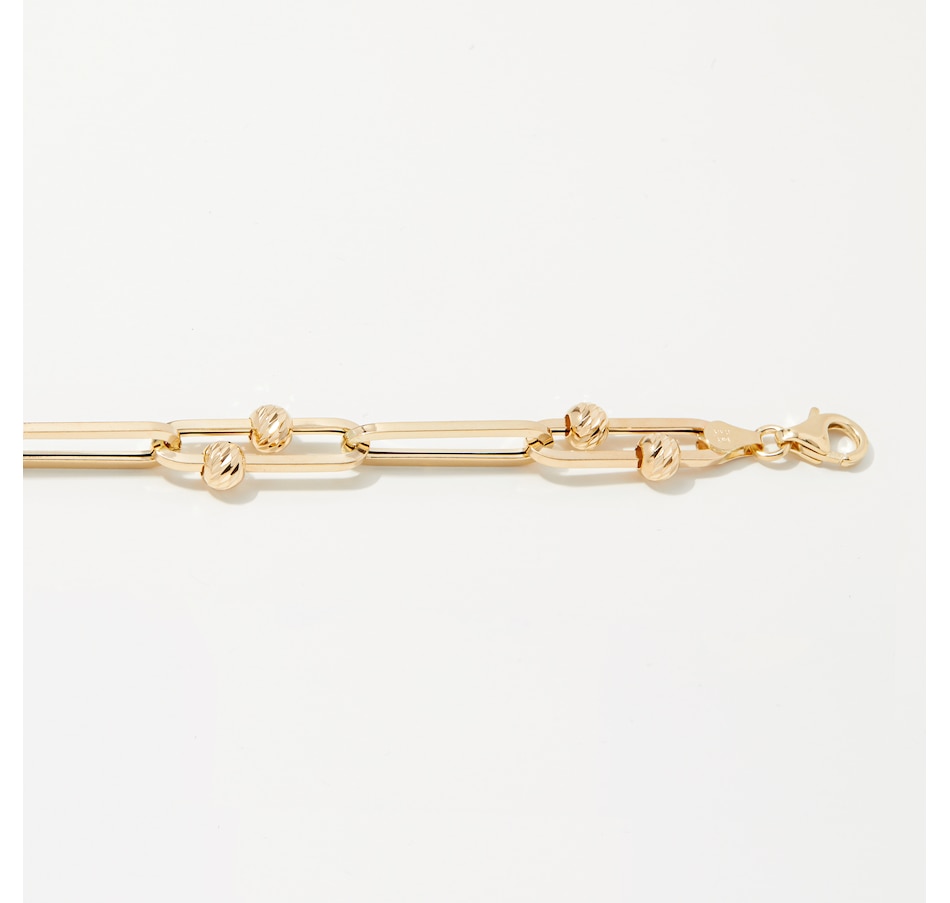 Image 232686_ALTMORE1.jpg, Product 232-686 / Price $699.99, Stefano Oro 14K Yellow Gold Beads Paperclip Bracelet from Stefano Oro on TSC.ca's Jewellery department